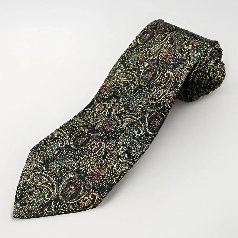 Vintage Polo Ralph Lauren Silk Tie Necktie Multicolor Paisley Pony Horse